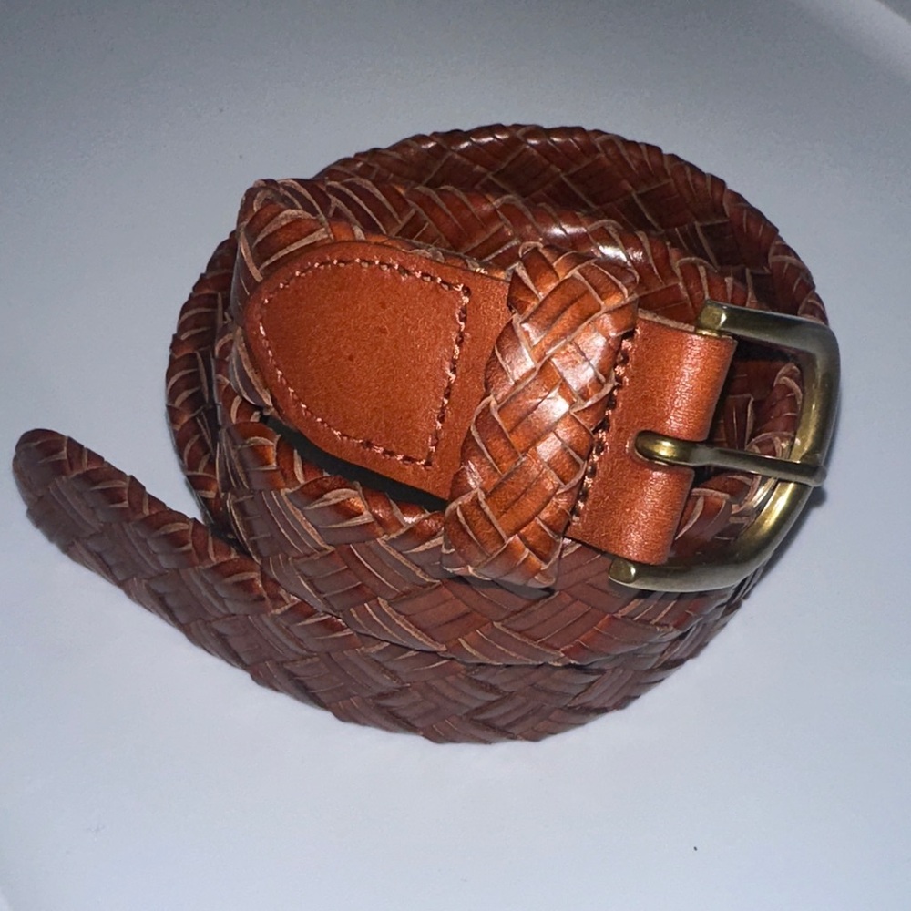 J. Crew Tan Woven Leather Belt